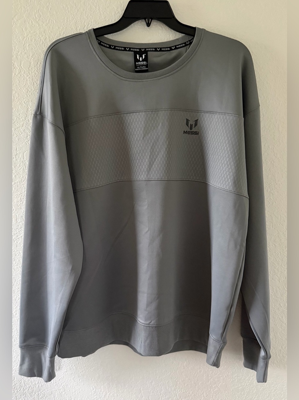 Messi Grey Athletic Crewneck Sweatshirt Size-XL